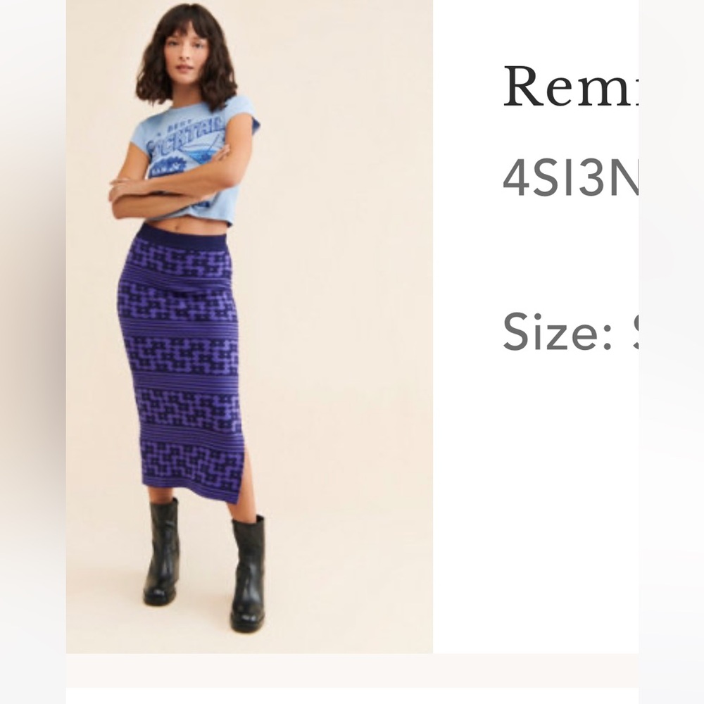 Purple midi skirt with design